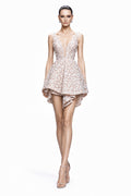 Blush Floral Lace Babydoll Mini - front